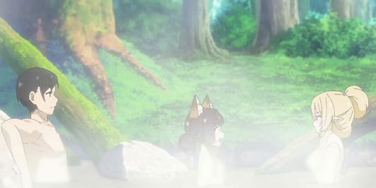 Meitou “Isekai no Yu” Kaitakuki: Around 40 Onsen Mania no Tensei Saki wa, Nonbiri Onsen Tengoku deshita Episódio 4